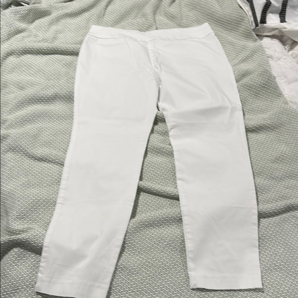 Alfani White Summer Chino Pants 14 - Picture 4 of 4